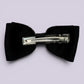 Black gingham bowtie bow clip on card
