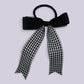 Black gingham bow bobble on card