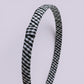 Black gingham headband close up