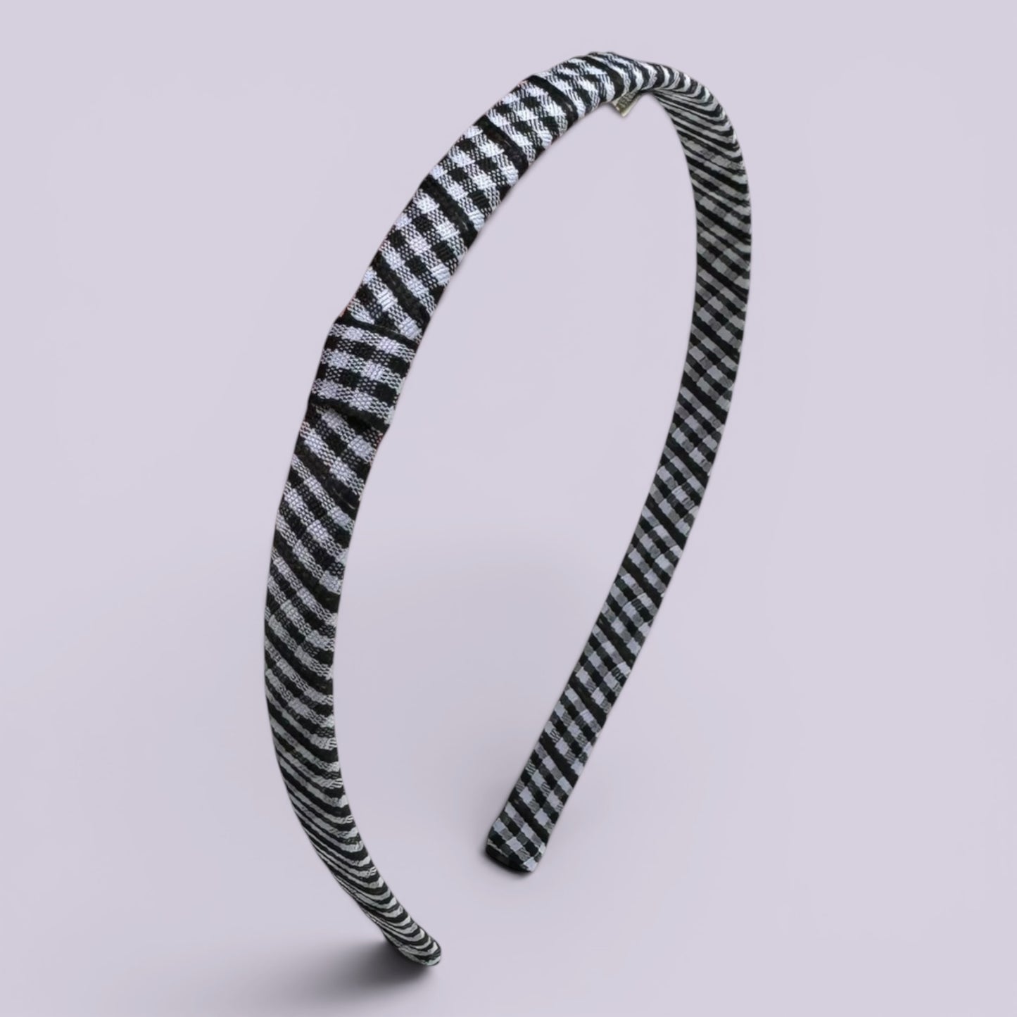 Black gingham school hair headband