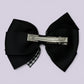 Black gingham pinwheel bow clip on card