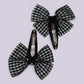 Black gingham butterfly snap clips on card