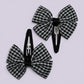 Black gingham butterfly school snap hair clips