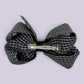 Black gingham large bow clip on card