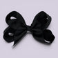 Black large school hair bow clip