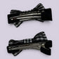 Black gingham mini bowtie clips on card
