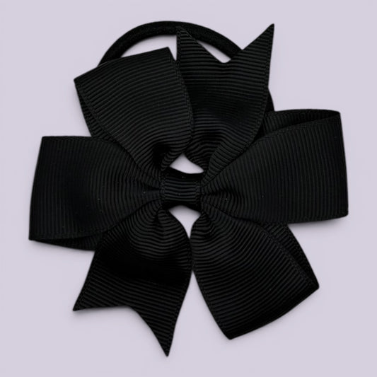 Black pinwheel school hair bow bobble