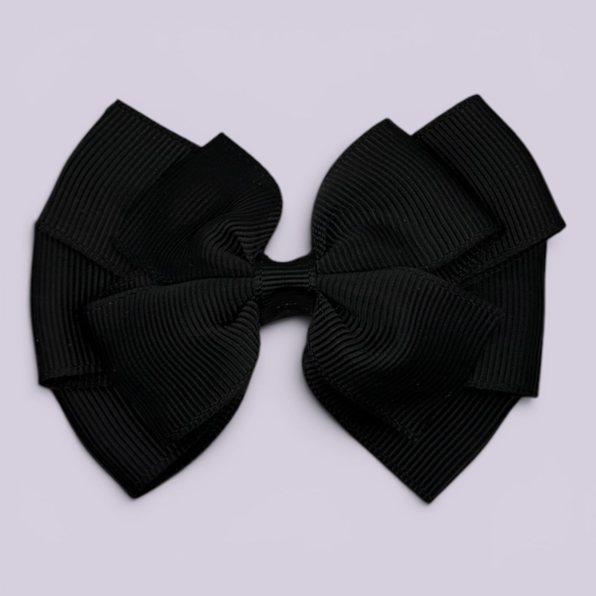 Black pinwheel school hair bow clip