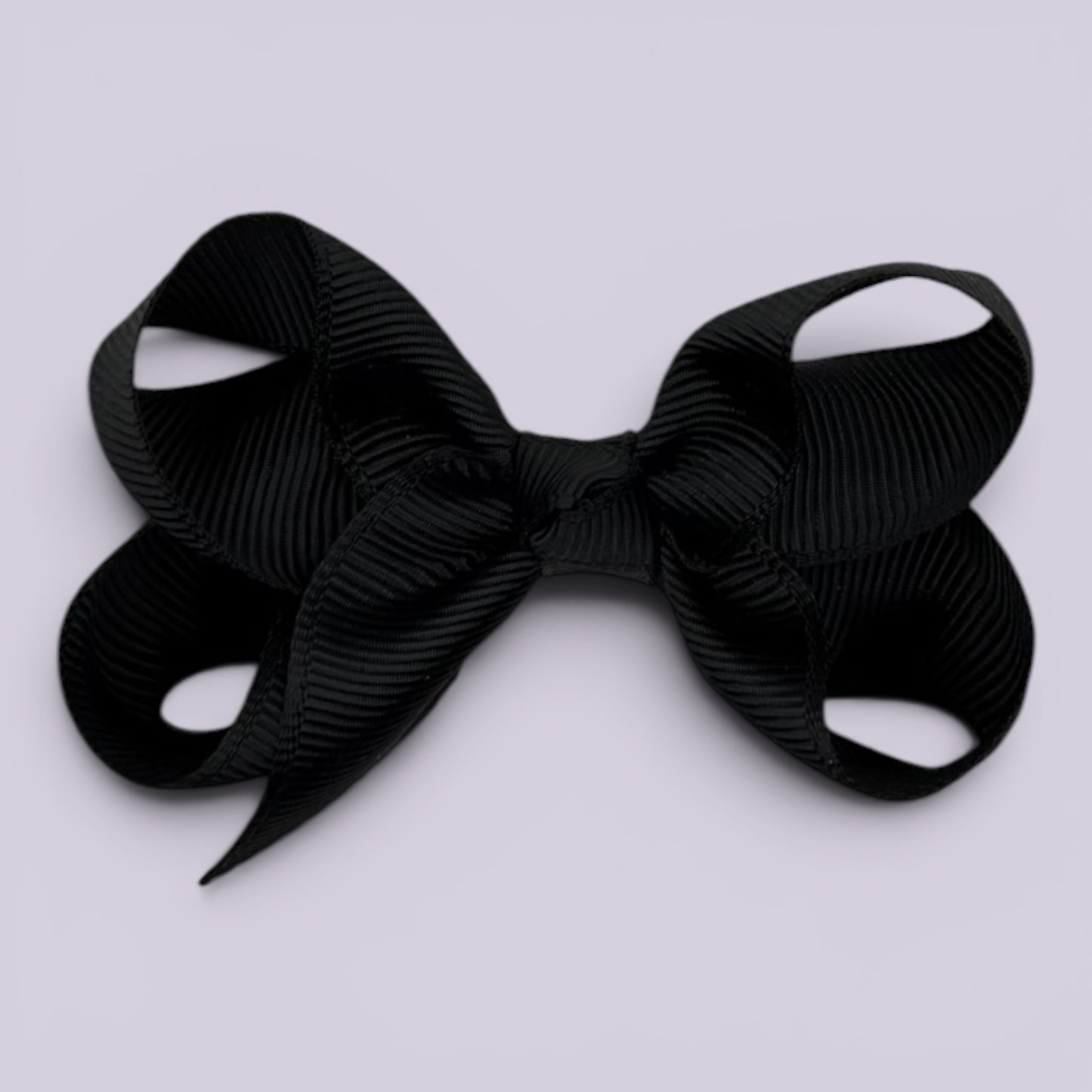 Black small school hair bow clip