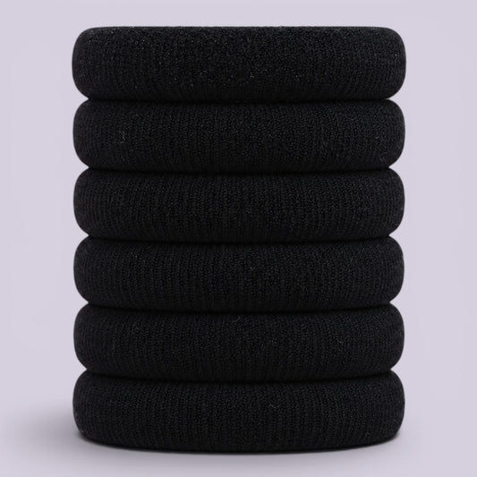 Black soft non damage school hair bobbles