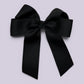 Black 3.5 inch tailed school hair bow clip
