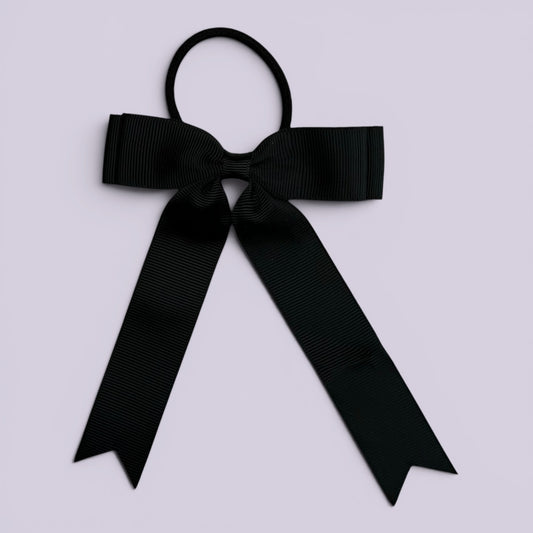 Black tailed school hair bow bobble