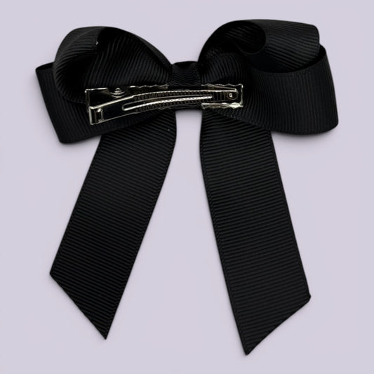 Black tailed bow clip on card