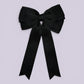 Black tailed school hair bow clip