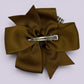 Brown gingham bow clip on card