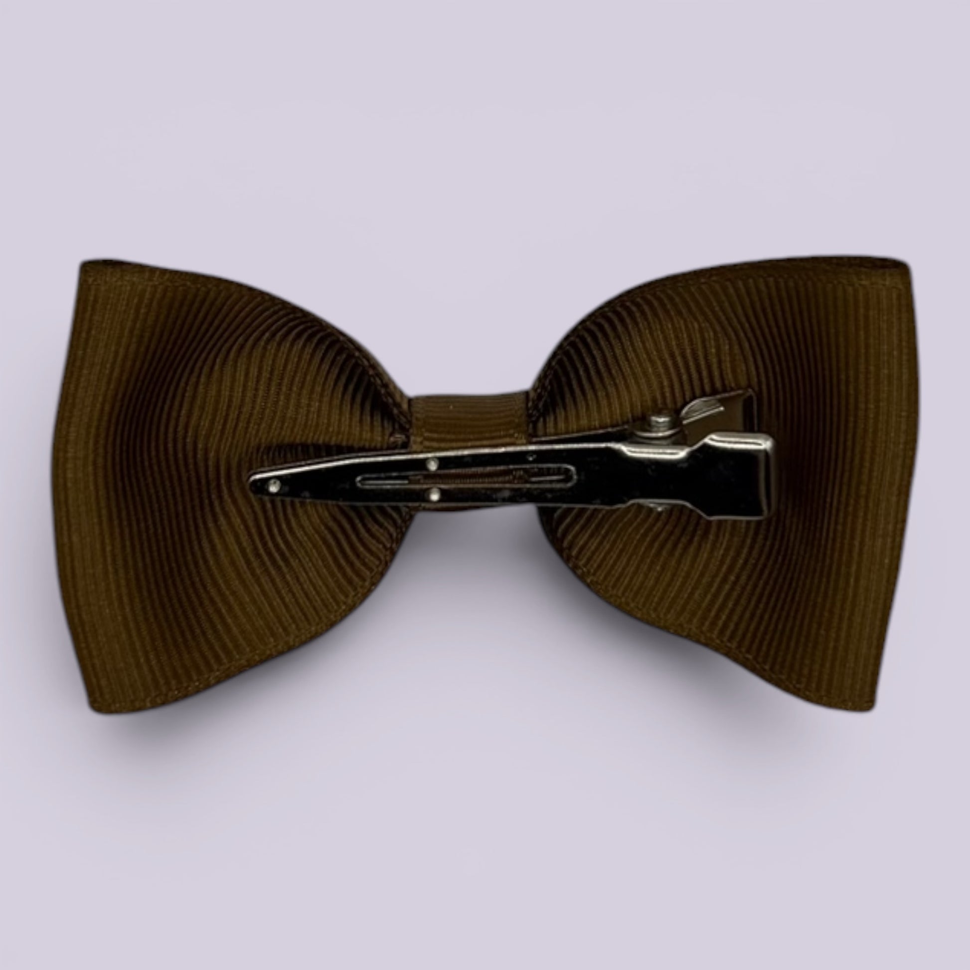 Brown bowtie bow clip on card