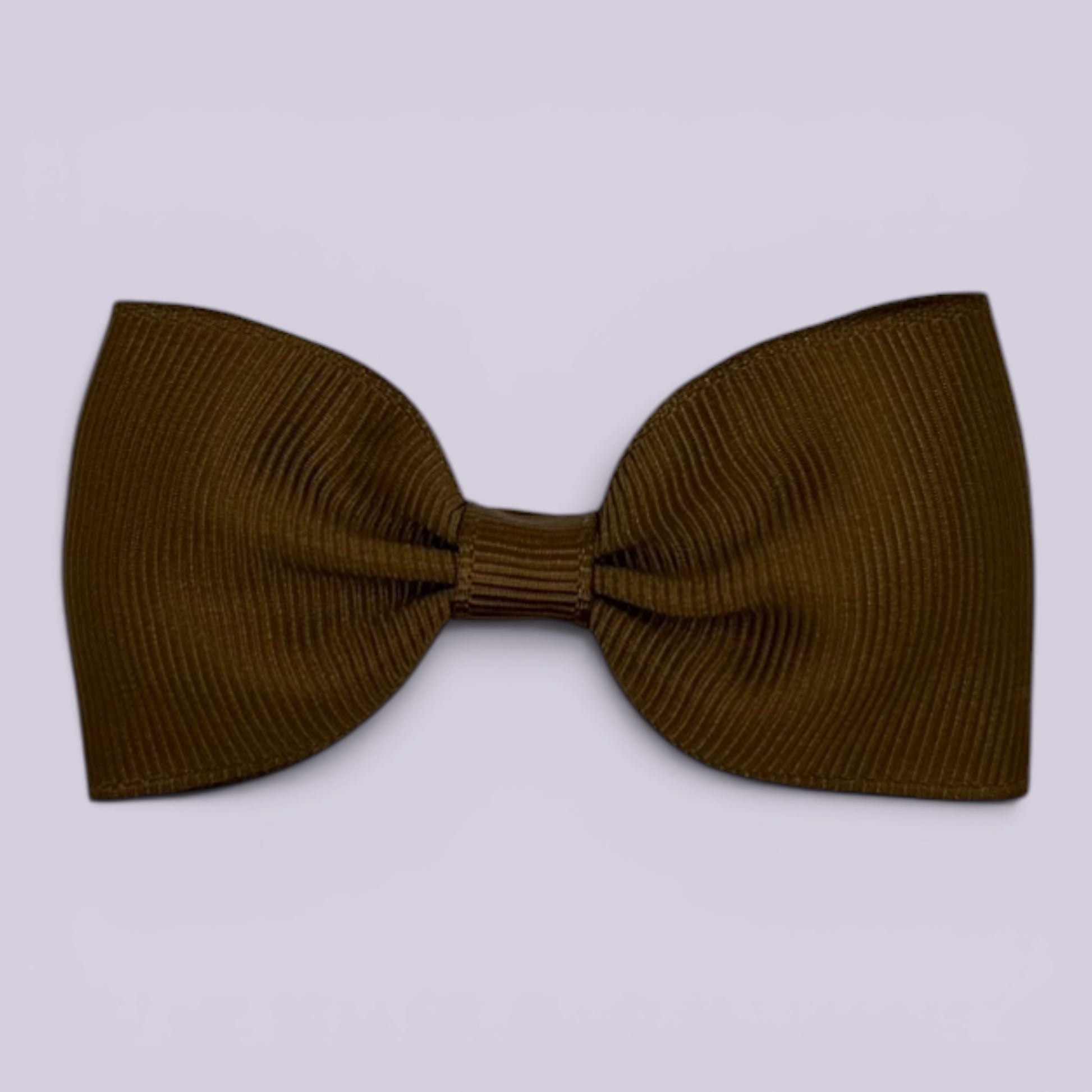 Brown bowtie school hair bow clip
