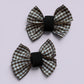 Brown gingham matching school shoe bows