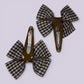 Brown gingham butterfly snap clips on card