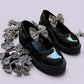 Brown gingham shoe bows for school uniform