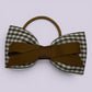 Brown gingham school hair bow bobble