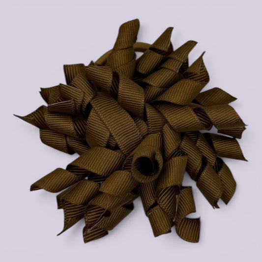 Brown korker school hair bow bobble