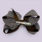 Brown gingham large bow clip on card