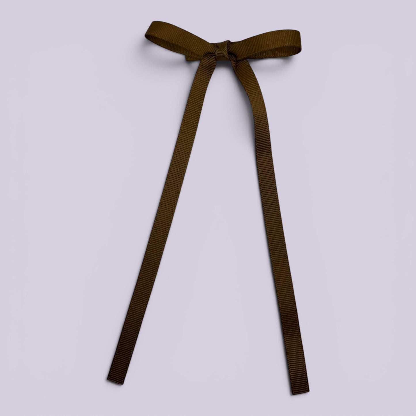 Brown large tailed school hair bow clip