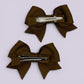 Brown small bow mini clips