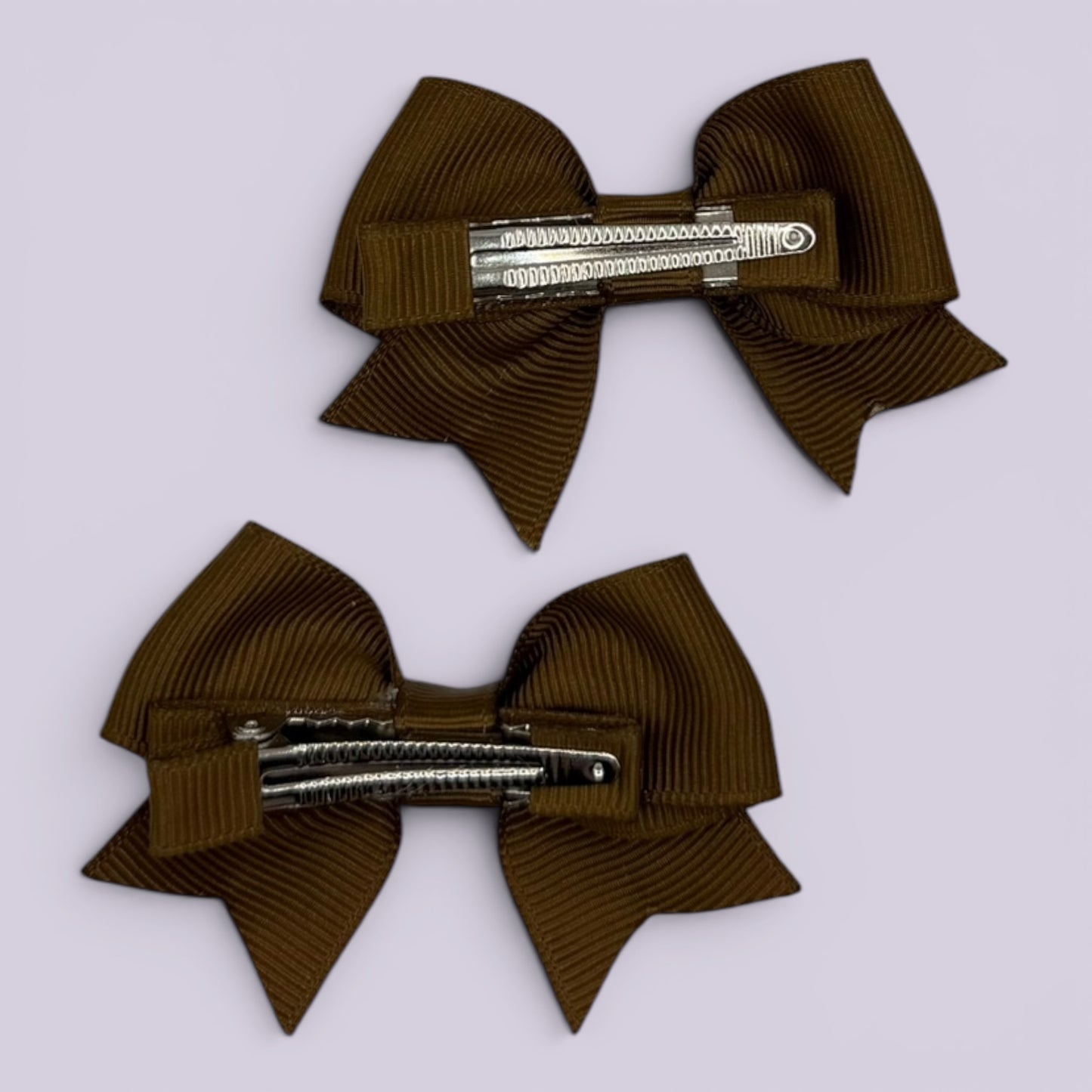Brown small bow mini clips