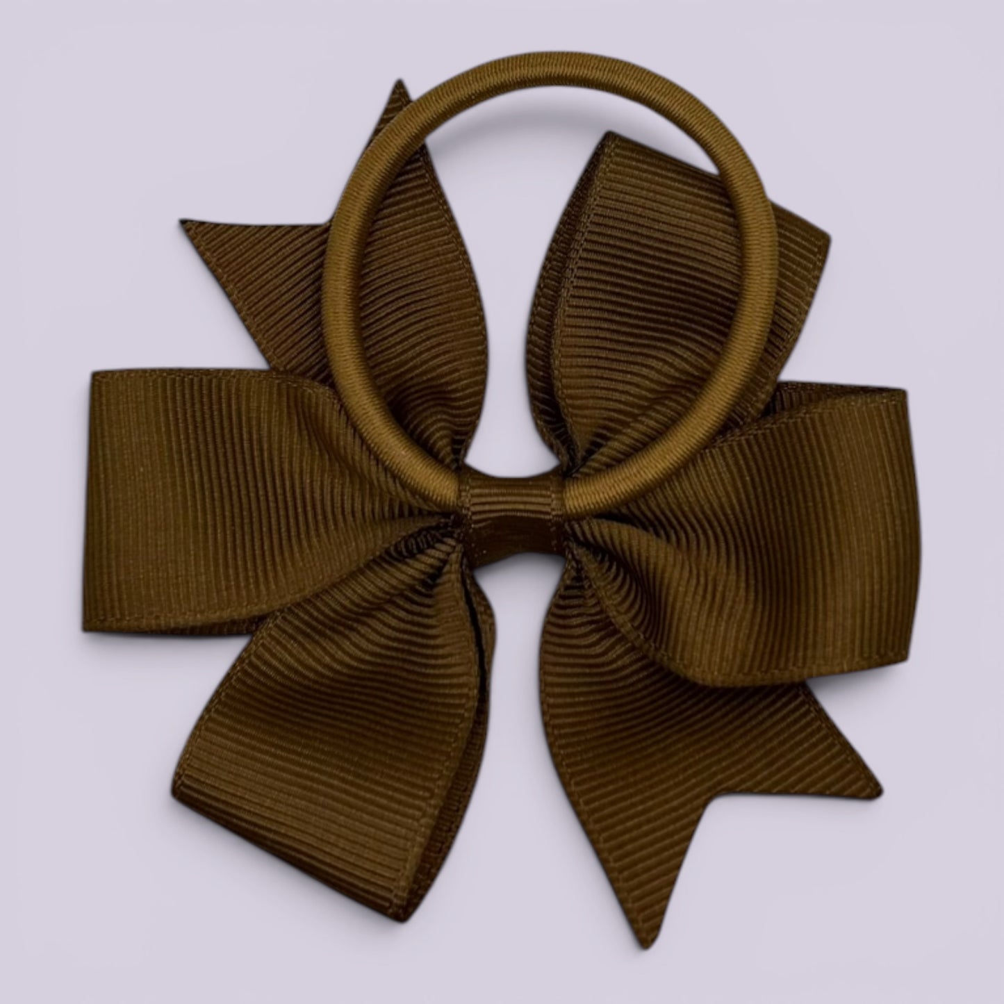 Brown pinwheel bow bobble on card