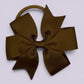 Brown pinwheel school hair bow bobble