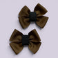 Brown matching school shoe bows