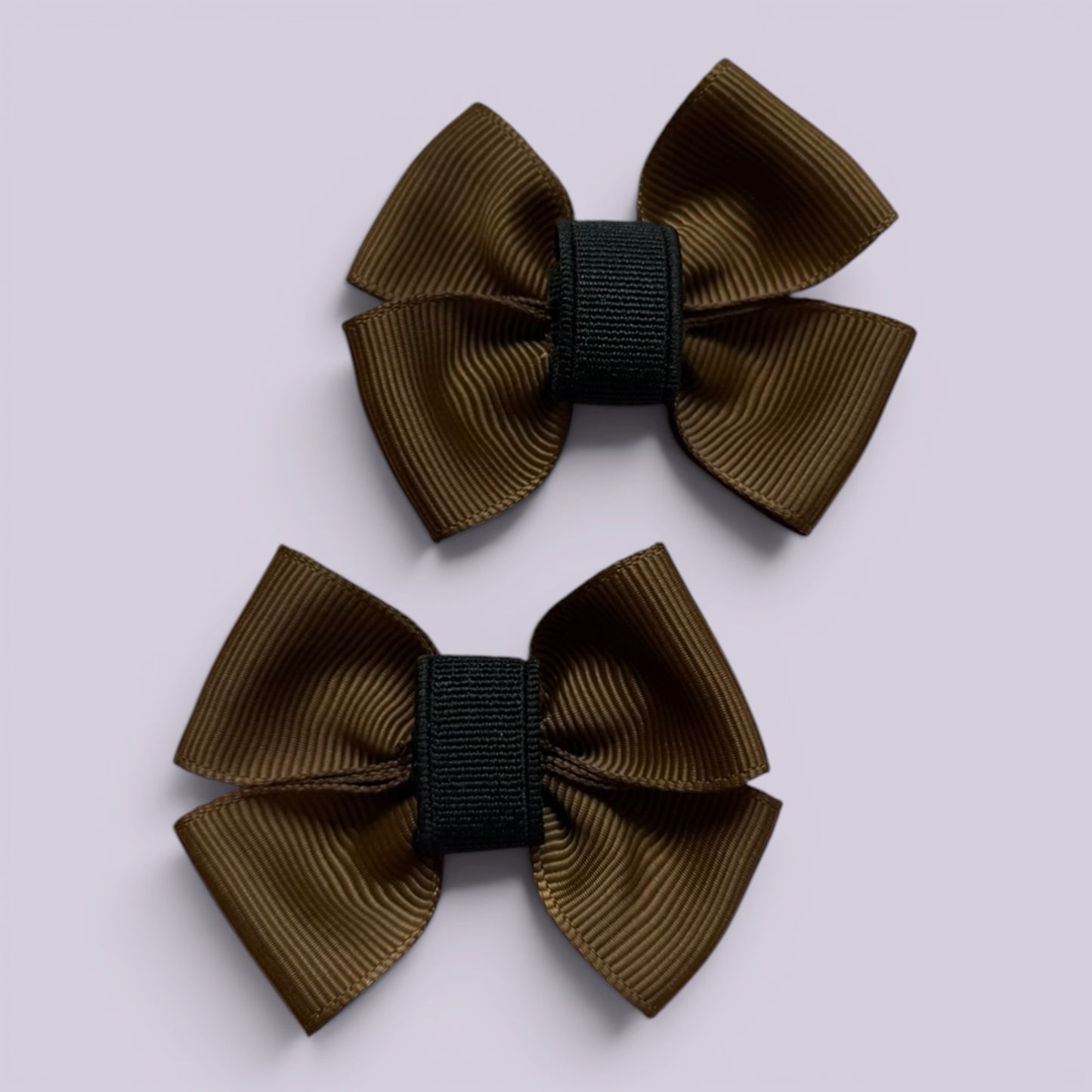 Brown matching school shoe bows