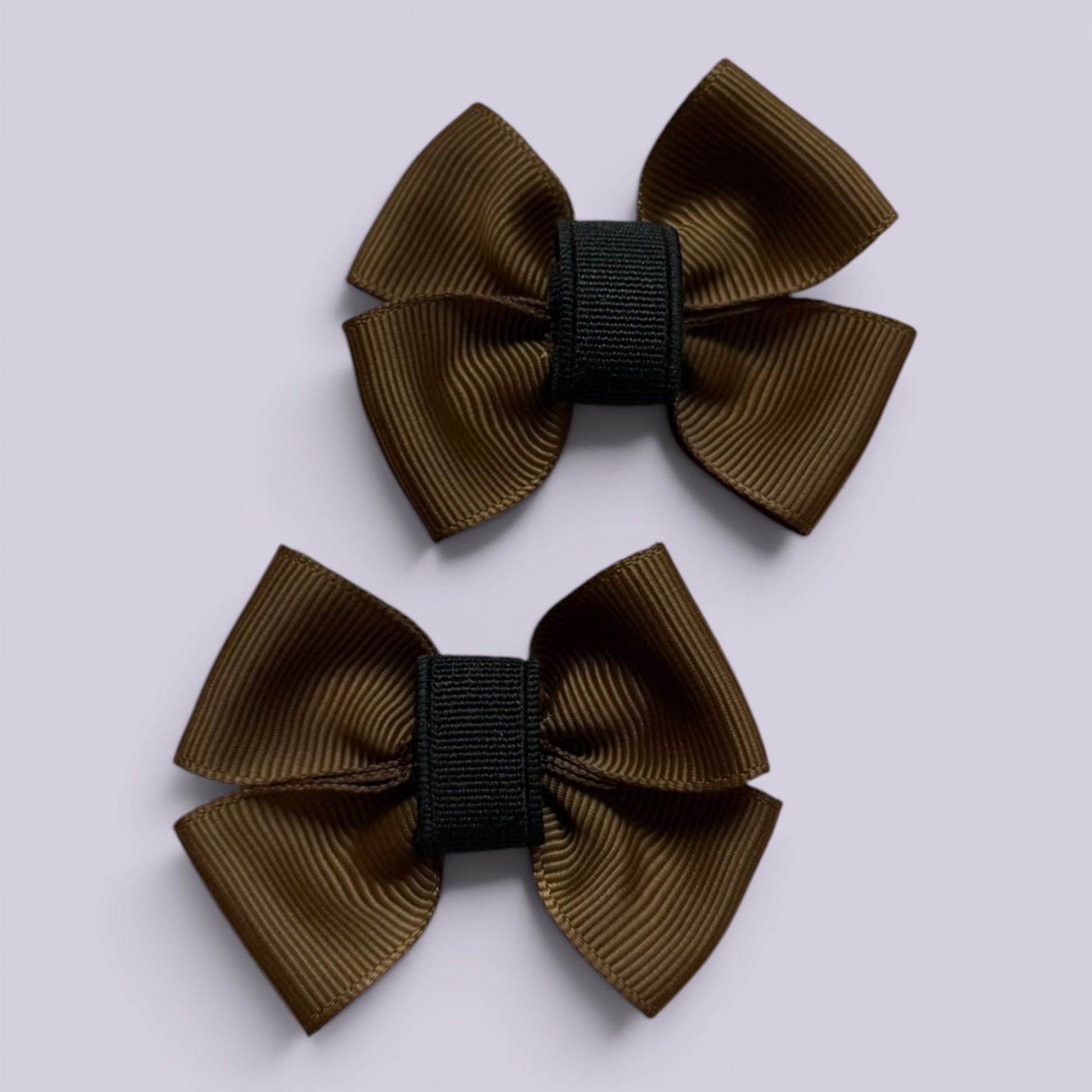 Brown matching school shoe bows