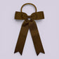 Brown tailed school hair bow bobble