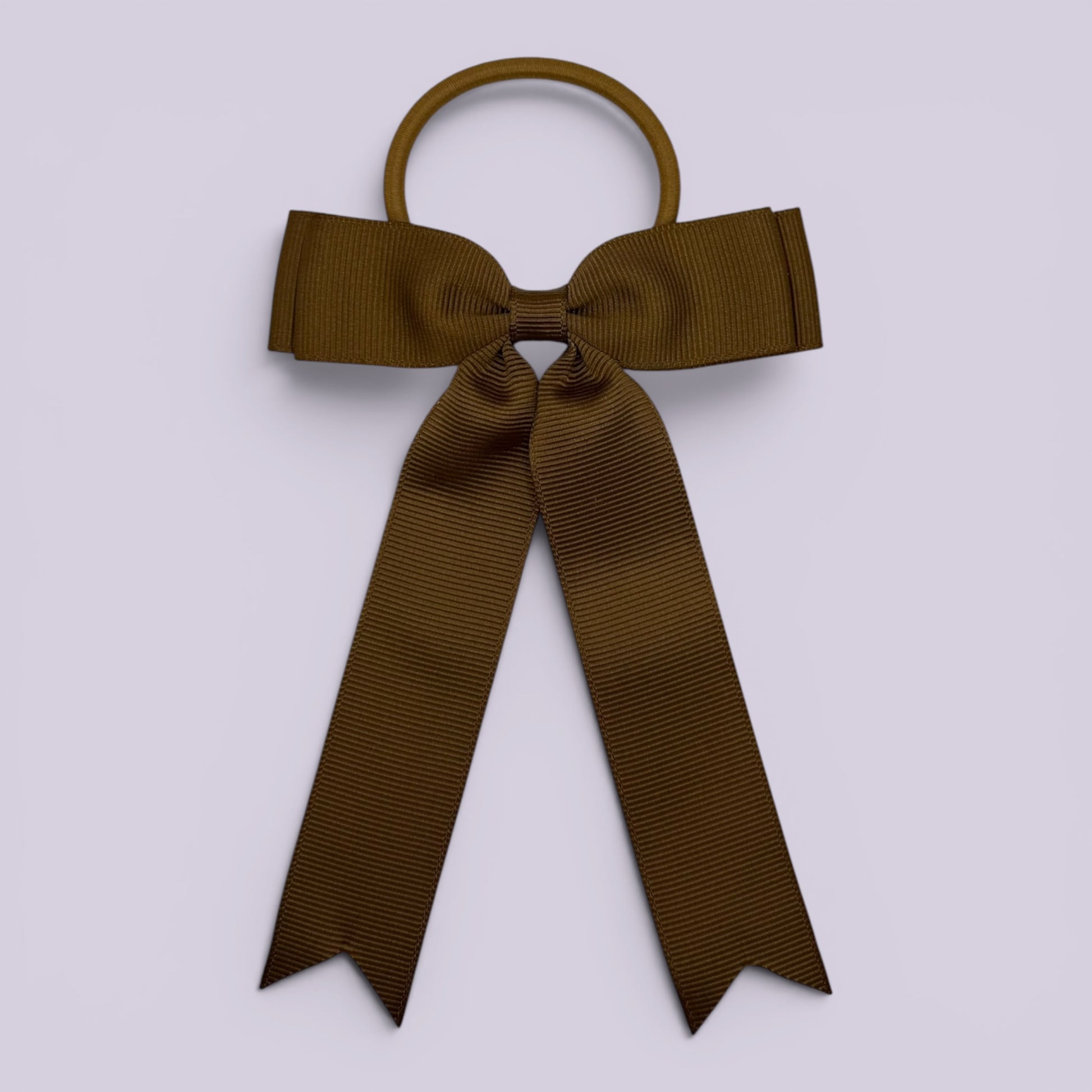 Brown tailed school hair bow bobble
