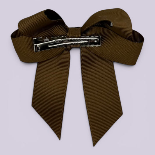 Brown tailed bow clip on card