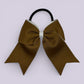 Brown and white tailed school hair bow bobble