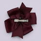 Burgundy maroon gingham bow clip on card