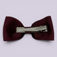 Burgundy maroon bowtie bow clip on card