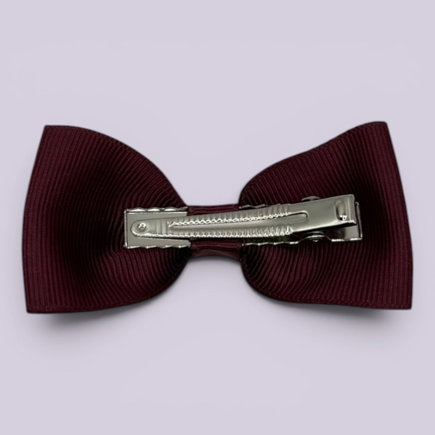Burgundy maroon bowtie bow clip on card