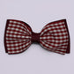 Burgundy maroon gingham bowtie school hair bow clip