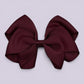Burgundy maroon school hair bow clip