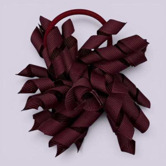 Burgundy maroon korker school hair bow bobble