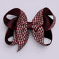 Burgundy maroon gingham large school hair bow clip