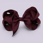 Burgundy maroon large school hair bow clip