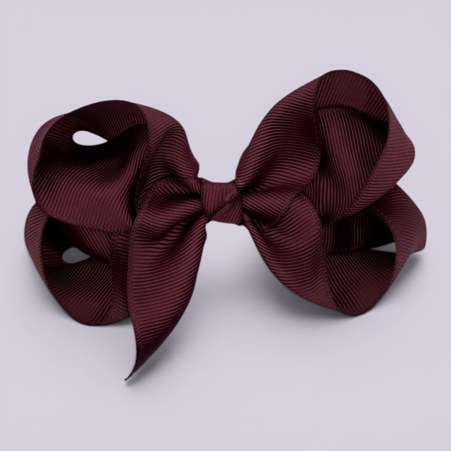 Burgundy maroon large school hair bow clip