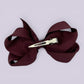 Burgundy maroon large bow clip on card