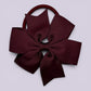 Burgundy maroon pinwheel school hair bow bobble